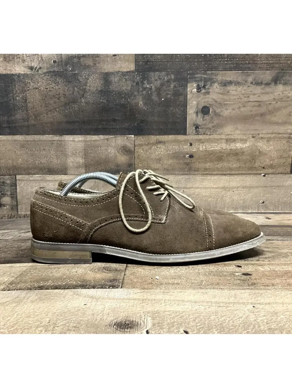 Calvin Klein Men's Size 10 Hancock Grey Suede Lace Up Oxford Dress Shoes